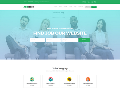 Jobhere Job Board Responsive Bootstrap 4 Template applicant bootstrap candidate career career buildup consulting corporate employment html5 job board job directory job listing job seeker posting private company job recruitment responsive resume