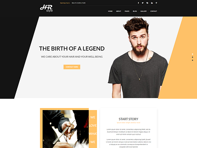 Hr Style Salon Hair Styling Html Template barber barber salon bootstrap clean creative fashion groom hair hair cut hair dresser life style massage modern modern hair style responsive skin stylist tattoo