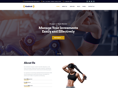 Koshrot   Gym Fitness Html Template With Page Builde