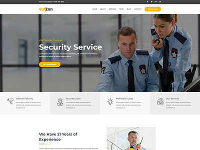 SafZon   Security Guard HTML Template