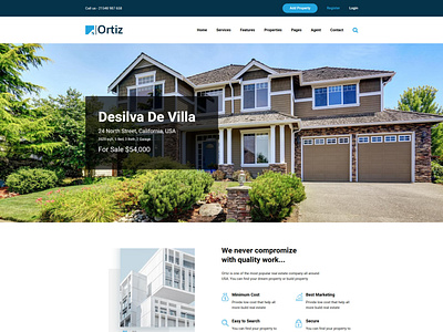 Ortiz - Real Estate HTML5 Template apartment bootstrap broker building construction business clean corporate developer directory listing modern property real estate real estate agent rental responsive search property
