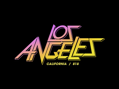 Los Angeles 70′s Metal 70s 818 california la los angeles metal retro typography
