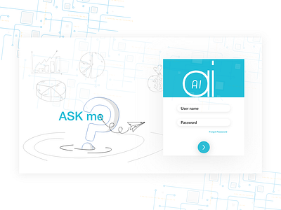 AI Login Page illustration ui ux