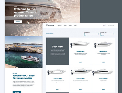 Yamarin - Implementing a brand renewal into the digital space boats digital branding marketing product ui ux website design website developer yamarin
