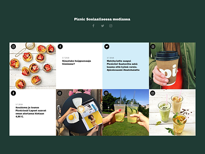 Picnic website - Social media feed design food and drink marketing picnic social media ui ux website design website development