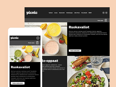 Picnic website - Diets Menu design marketing mobile picnic ui ux website design website development