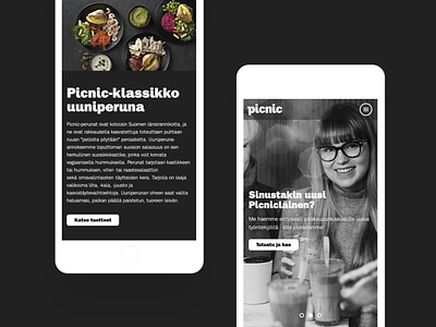 Picnic website - Responsive mobile view design food and drink marketing mobile ui ux website design website development