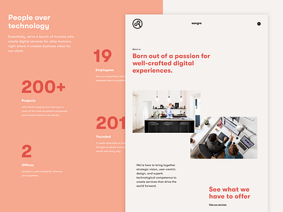 Sangre - About us aboutus design agency ui visual design website design
