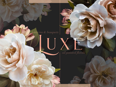 Luxe Oil Paint Floral Art Collection botanical clipart design floral flower illustration oil paint