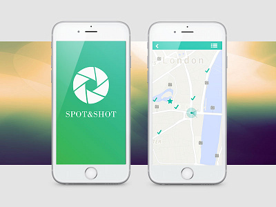 Spot&Shot app flat green mobile photo web mobile