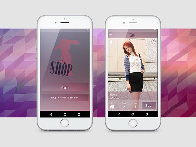 Shop Now app design pink web women