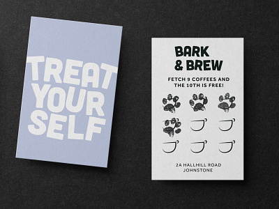 Bark & Brew Loyalty Cards brand branding coffee identity typography