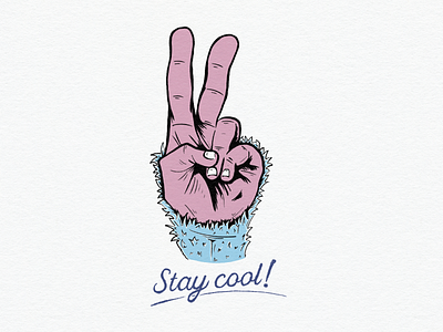 Stay Cool! branding design illustration logo peace skate skating surf surfing typography