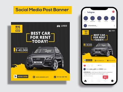 Car Sale Social Media  Post Banner Template