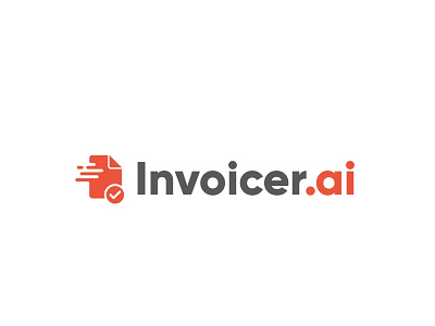 Logo concept for SaaS invoicing services ai billing branding document internet invoice logo minimal page paper quick saas tickmark wordmark