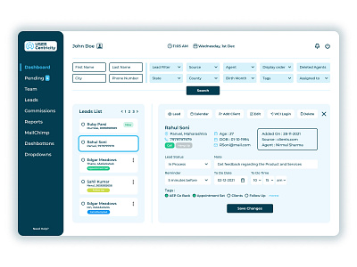 Minimal Dashboard UI concept blue client creative crm dashboard design logo minimal modern monochromatic simple ui ux