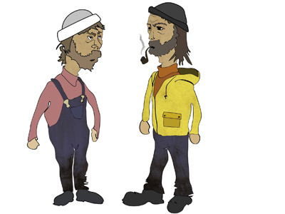 Fishermen character fisherman freehand hyper island illustration video