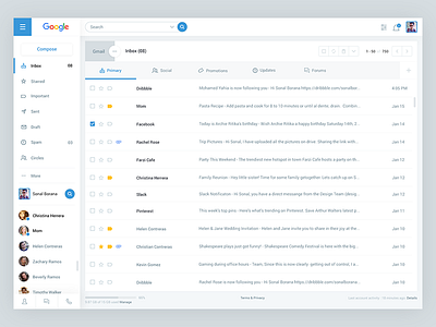 GMail Redesign gmail gmail redesign mailbox redesign ux webdesign website