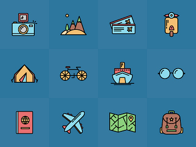 Travel Icon Pack adventure camera iconography icons illustrations travel travel icons travel love