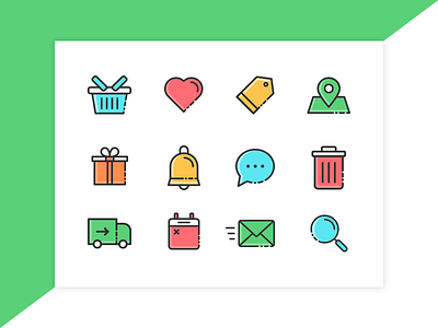 Ecommerce Icon Set chat delivery ecommerce giftbox icon set iconography icons online online shopping search shop shopping