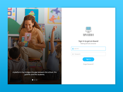 Sign In screen for School Web-app login onboarding parents school signin signup teachers