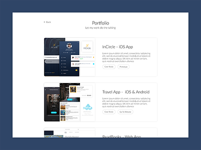 Portfolio On Personal Website android design ios mobile personal protfolio portfolio web work