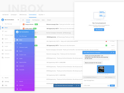 Inbox conversation crm crm inbox email empty state inbox inbox view mailbox messages web web design