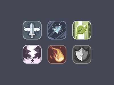 RPG icons arrow fantasy fire game heal icon icons rpg shield sword thunder