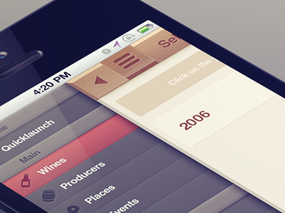 Side menu iphone menu navigation bar wood