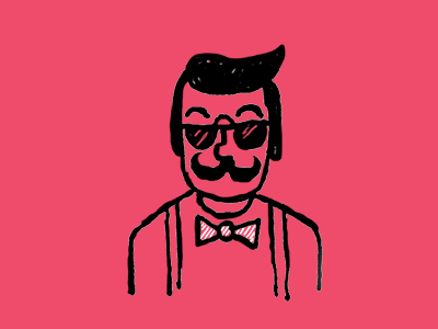 Hipster time animated blackwhite gif hipster illustration lifestyle lineart man party pink sketchbook zdravolinna