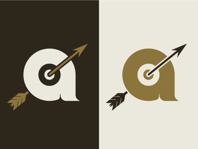 "archer" a arrow bold logo mark retro round vintage