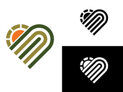 Lack of heart agriculture heart lines logo mark thick