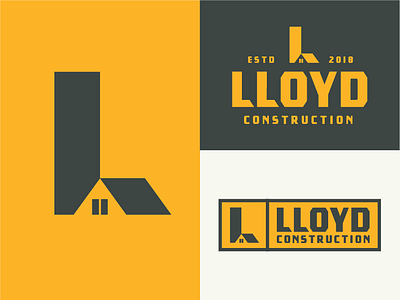 Lloyd Construction bold branding buddy concept construction house icon lockup logo mark shirt vector