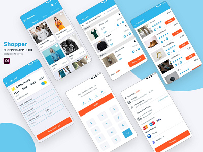 Shopper App UI Kit - Freebie adobe xd android app app design design graphic design ios mobile shop shopping ui ui kit uiux user experience user interface ux web web design