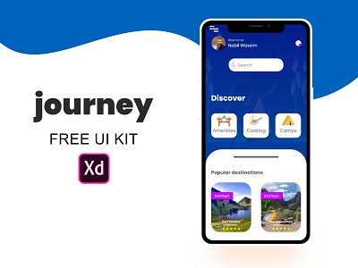 Journey Free UI Kit adobe xd android app app design design graphic design ios mobile ui ui design uiux user experience user interface ux web design