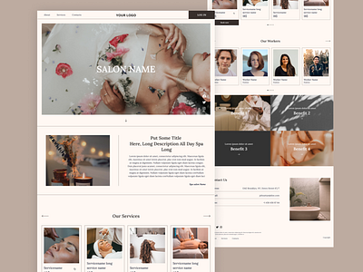 Spa Salon Template design ecommerce landing store ui ux