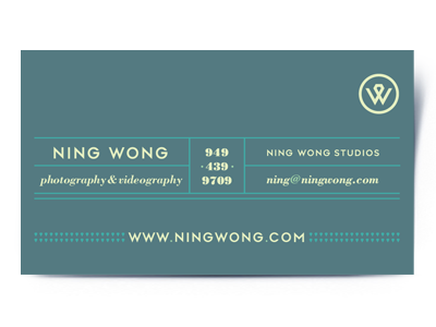 Ning Wong Business Cards blue branding business card green identity logo teal