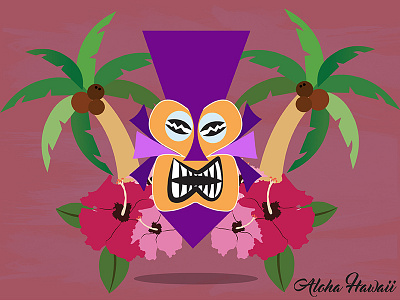 Aloha4 aloha flowers graphicdesign hawaii illustration palmtrees poster tiki