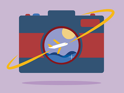 Travel airplane camera graphicdesign illustration logo travel