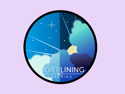 Silver Lining clouds illustration logo night rays silverlining sky stars sun