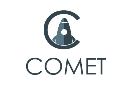 Comet a Rocketship Company branding graphic design logo