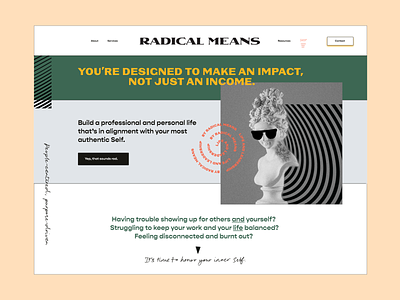 Radical Means Home Page adobexd coaching psychedelic retro branding web design website design website home page website landing