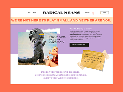 Radical Means Home Page adobexd coaching home page design landing page design psychedelic retro branding web design website design