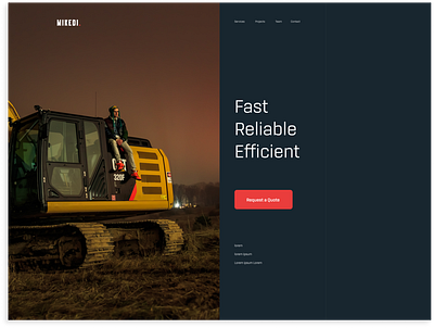 Construction Website. construction design ui website