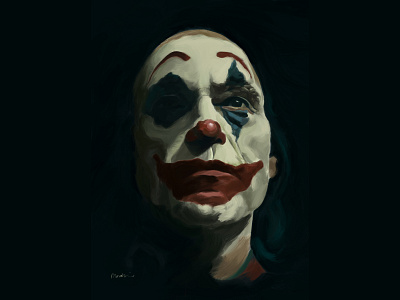 Joaquin Phoenix portrait in Joker (2019) digital painting digital portrait illustration painting portrait