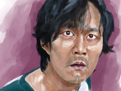Lee Jung-jae in Squid Game (2021) digital painting digital portrait illustration painting portrait squid game