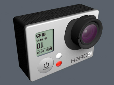 GoPro Hero3 3d camera cinema4d gopro hero3 model render