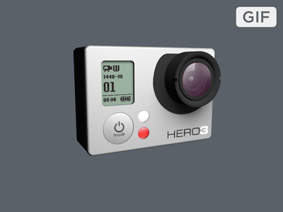 Gopro Hero3 [GIF] 3d camera cinema4d gopro hero3 model render