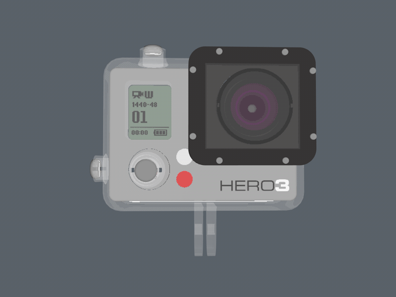 Gopro Hero3 Perspective Flat [GIF] 3d camera cinema4d gopro hero3 model render