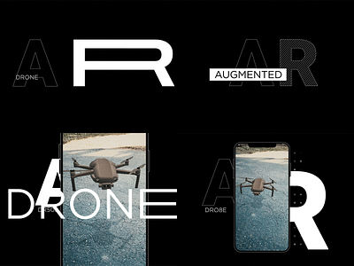Drone AR frames 2d 3d animation augmented reality drone motion design type typography